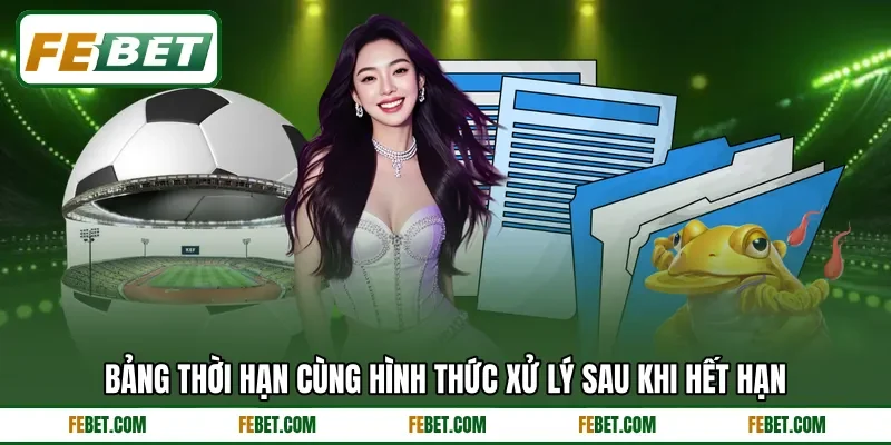 Bảng thời hạn cùng hình thức xử lý sau khi hết hạn Bảng thời hạn cùng hình thức xử lý sau khi hết hạn