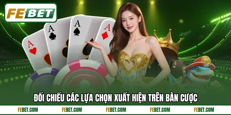 Đối chiếu các lựa chọn xuất hiện trên bàn cược