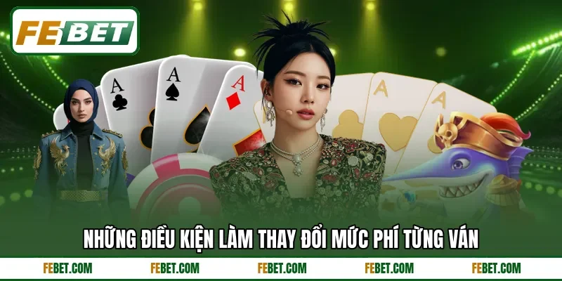 Những điều kiện làm thay đổi mức phí từng ván