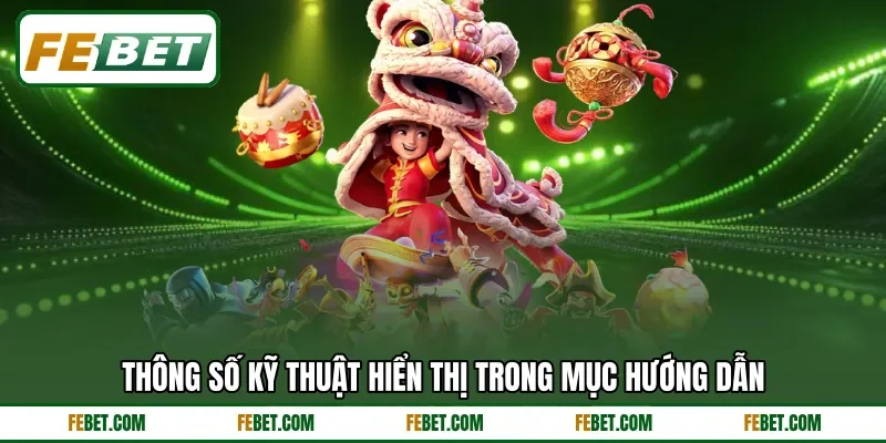 Thông số kỹ thuật hiển thị trong mục hướng dẫn